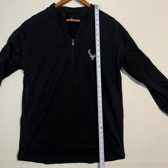 Bucked Up Men's‎ 1/4 Zip Pullover Fleece Sweatshirt Black- Size XL - Picture 9 of 11